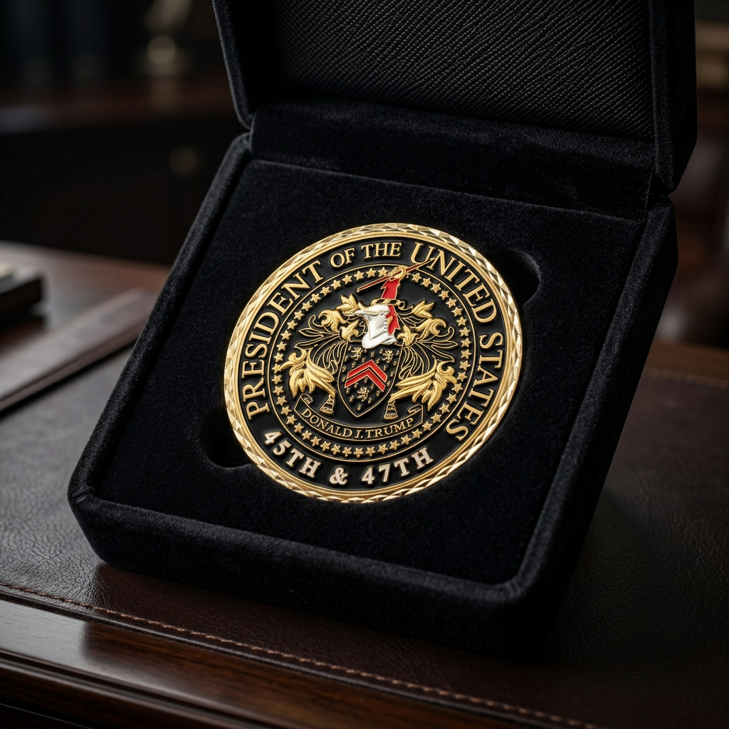 Premium Black Velvet Presentation Box for Coin