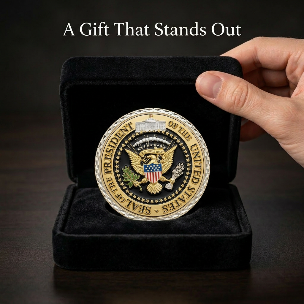 Premium Black Velvet Presentation Box for Coin